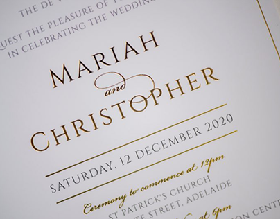 Mariah & Chris Gold Foil Wedding Suite