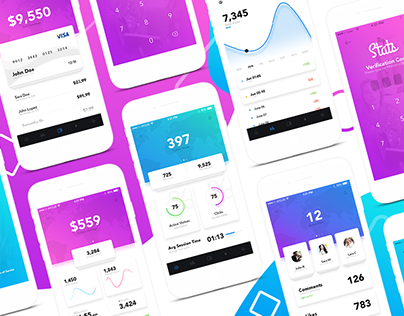 MyStats - Analytics Banking Mobile App UI Kit Design