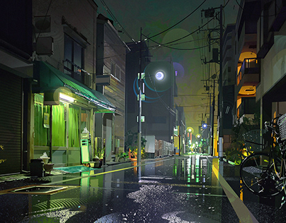 Green Moon 🌙💚 (Japan memories) - Painting - Part 2