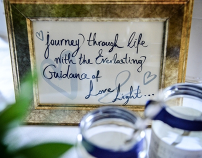 Handwritten welcome message for a special reception.