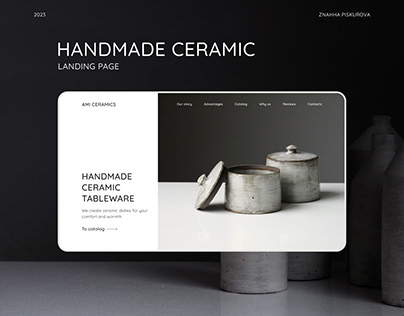 Landing Page for HANDMADE CERAMIC store