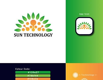 Sun+Tech logo,tech logo,Modern Logo,Sun logo