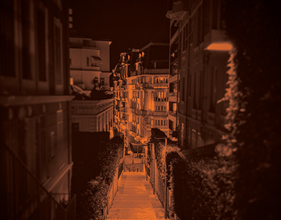 Monaco at Night in Orange
