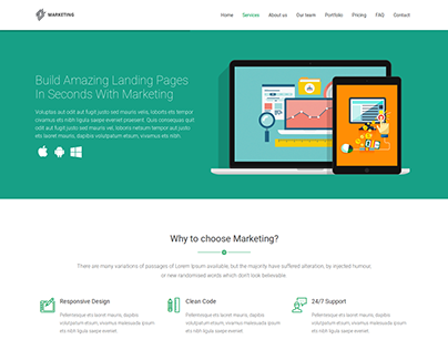 Marketing - Startup Landing Page Bootstrap WP