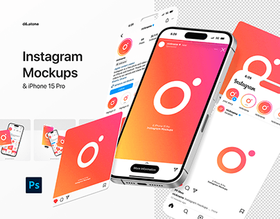 Free Instagram Mockup Kit with iPhone 15 Pro