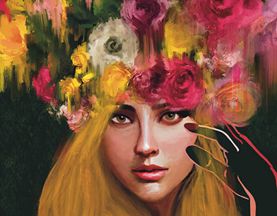 Pintura digital: Fluxo Floral Feminino