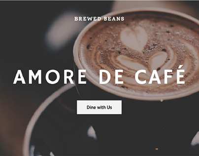 Web design for brewed beans cafe