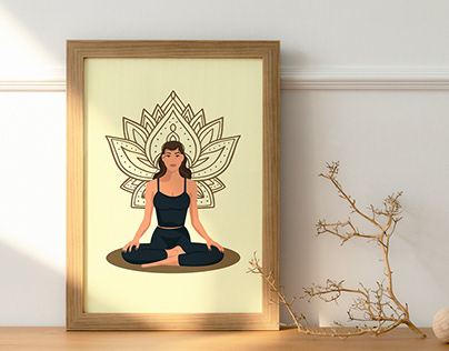 Faceless illustration poster for yoga studio