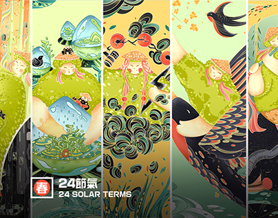 24节气国风插画（春季篇） 24 solar terms spring
