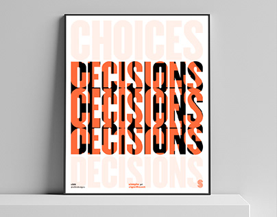 Choices vs Decisions Typographic Poster