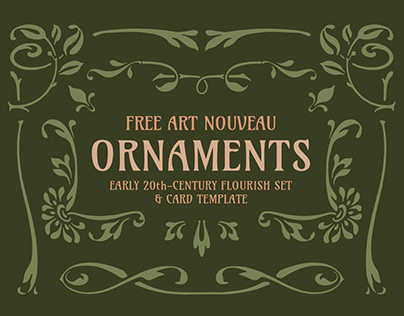 Free Art Nouveau Ornaments & Card Template