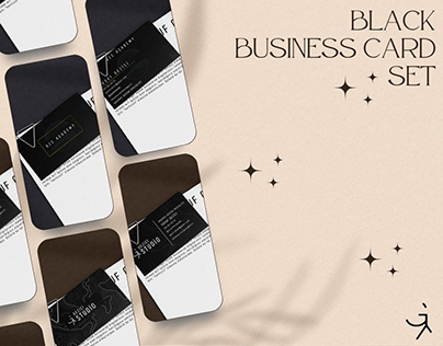 Black Business Card Set