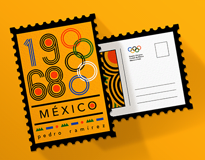 Postcards design based on Olympic Games in 1968, Mexico