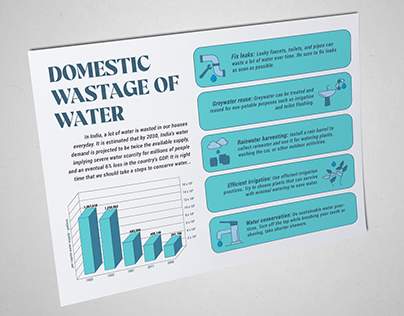 Infographic poster on Domestic water waste