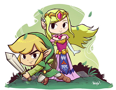 Zelda and link fanart