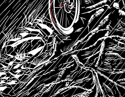 Downhill bicycle / Extreme sport / t-shirt print