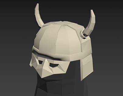 Low poly - Viking helmet