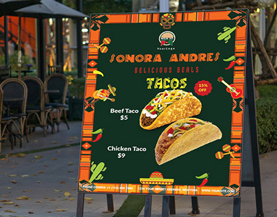 Mexican food menu flyer