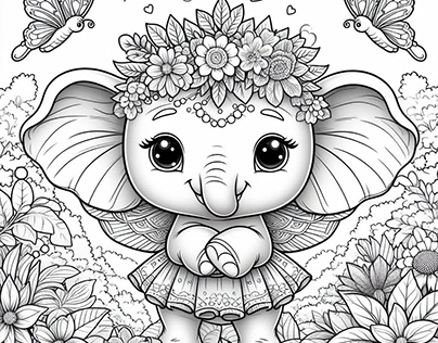 elephant Fairy colour page