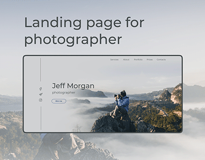landing page for photographer
