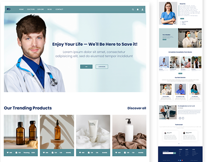 Medical Website UI Design | Website Landing Page