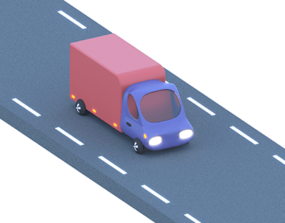 Delivery Truck loop animation