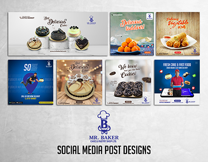 Mr. Baker Cake & Pastry - Social Media Post Designs