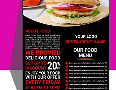 Fast Food Restaurant Flyer Design Whit Free EPS File
