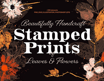 Stamped Prints of Leaves & Flowers