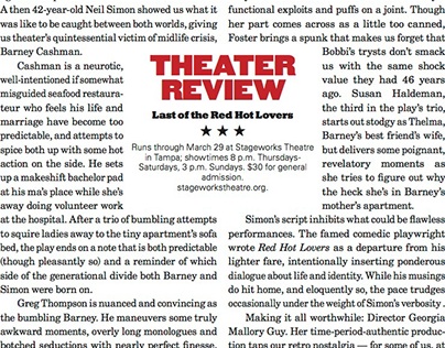 Review of Neil Simon's Last of the Red Hot Lovers