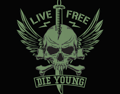 Live Free Die Young T-shirt Design.