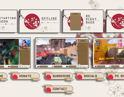Japanese Themed streaming overlay | Twitch, YouTube