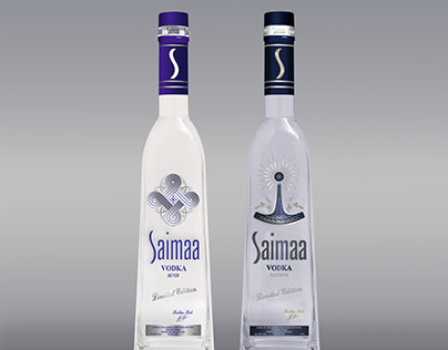 Saimaa limited edition silver platinum vodka branding