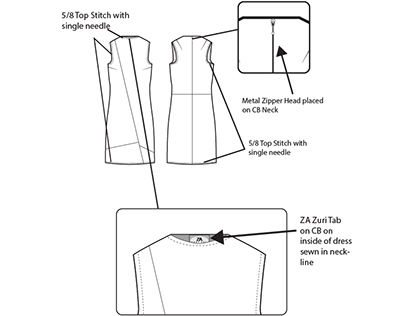 Specification Sheet for a Dress