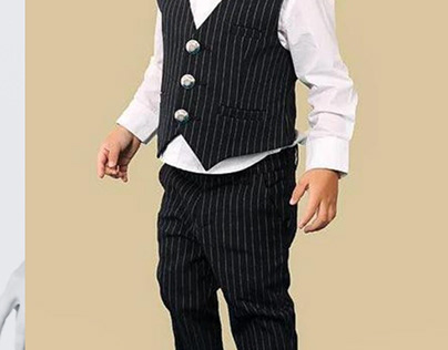 black striped waist coat