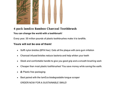 IamEco Bamboo toothbrush product description