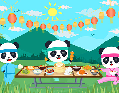 Kung Fu Pandas Personalized Illustration