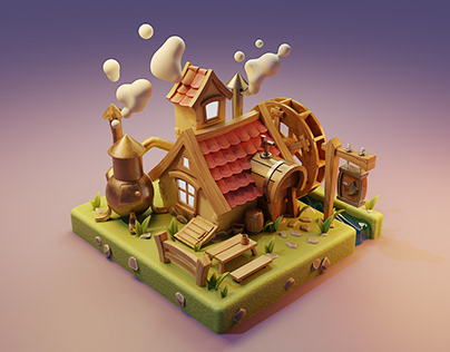 3D Model of Medieval Water Wheel House