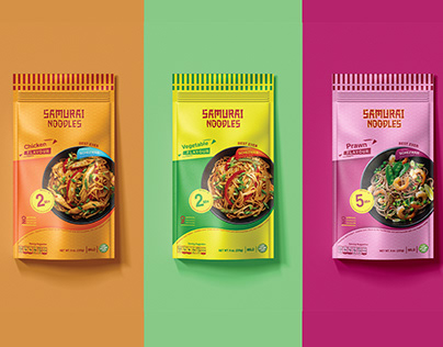 Samurai Noodles - Noodles Packaging Desgin