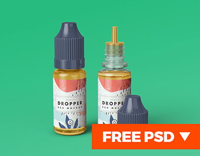 E-Juice Dropper Bottle MockUp + FREE PSD