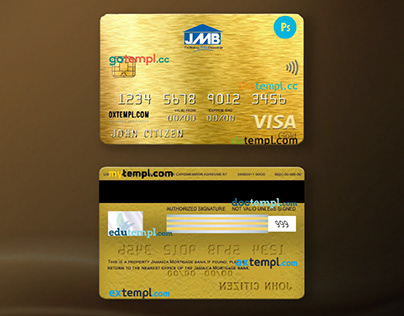 Jamaica Mortgage bank visa gold card template