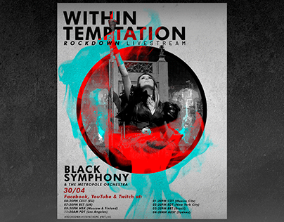 Diseño de Flyer WIthin Temptation Rockdown Livestream