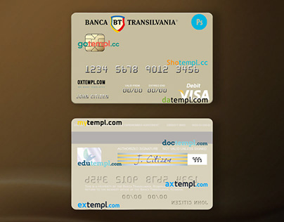 Romania Banca Transilvania visa debit card template