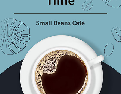 Small Beans Cafe Poster, Fully Handrawn