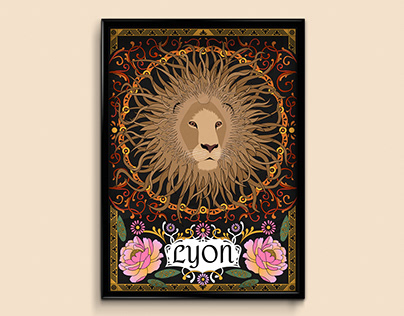 Affiche Lyon style Art Nouveau
