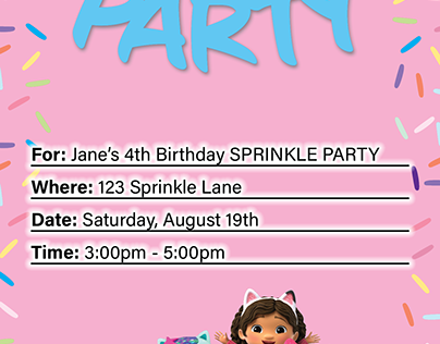 Kid's Gabby Birthday Invite