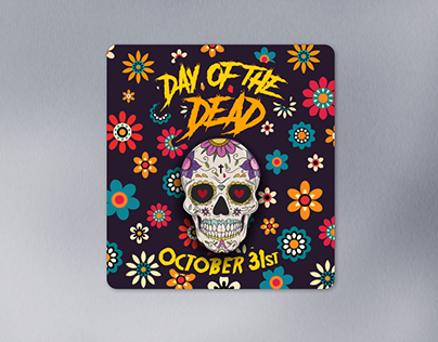 Graphic Design - Day of the Dead Magnet Design