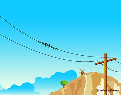 Electricity Pole Birds : Illustration #2