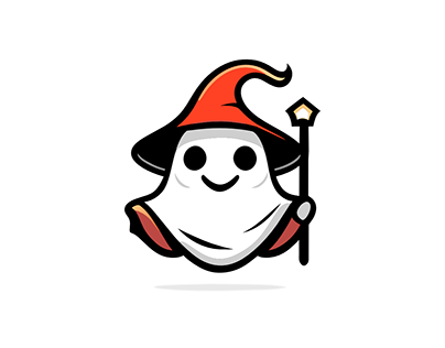 Happy Ghost Wizard Logo