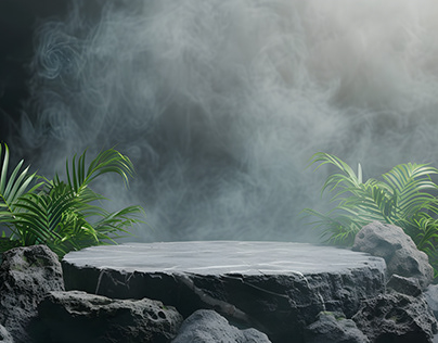 luxury tropical smoke rock padiums smoke bg